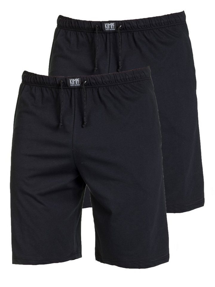 KUMPF Loungehose 2er Sparpack Herren Bermuda Bio Cotton (Spar-Set, 2-tlg) hohe Markenqualität von KUMPF