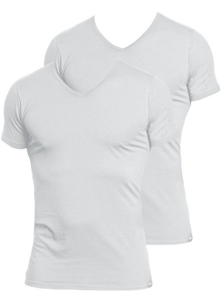 KUMPF Unterziehshirt 2er Sparpack Herren T-Shirt Single Jersey (Spar-Set, 2-St) Materialmix von KUMPF