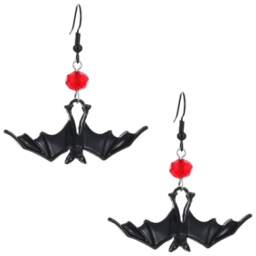KUMSODE 1 Paar Punk Halloween Fledermaus Ohrringe Schwarz Fledermaus Ohrringe Geister Fledermaus Fledermaus Rubin Ohrringe Vampir Fledermaus Schmuck Für Frauen von KUMSODE