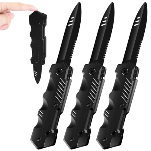 KUMSODE 3 Stück Halloween Kinder Verschwindete Trickmesser, Einziehbare Klinge Gefälschte Theatermasser Zaubermesser Kunststoff Scherzartikel Zaubertrick Requisiten für Erwachsene Aprilscherz von KUMSODE