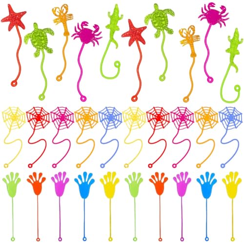 KUMSODE 30 Stück Meerestiere Klatschhand Kinder Bunte Glibberhand Klebrige Hände für Kinder Give Away kleine Geschenk Party von KUMSODE