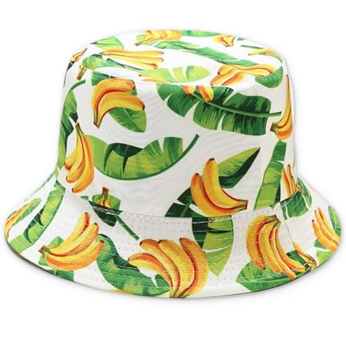 KUMSODE Bananen Fischerhüte Anglerhut Sonnenhut Für Herren Damen Mädchen Buckethut Faltbar Fischerhut Freizeithut Outdoor Reisen Camping Freizeithut Sommerhut von KUMSODE