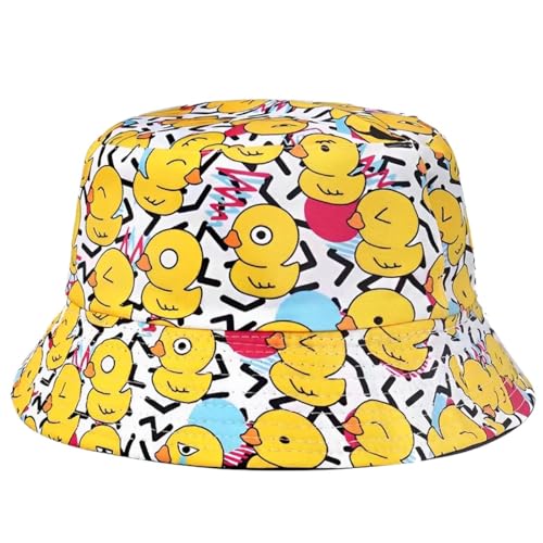 KUMSODE Damen Fischerhüte Sonnenhut Strandhut Fishermütze Sommerhut Draussenhut Faltbarer Anglerhut Fischerhut, Enten Hut, M(56-58cm) von KUMSODE