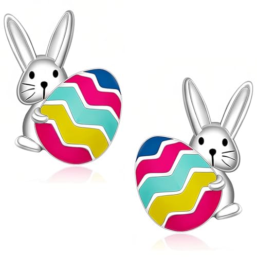 KUMSODE Hasen Ohrringe Silber 925 Ohrstecker für Damen Erstellt Schmuck Nette Ohrringe für Mädchen Geburtstagsgeschenke von KUMSODE