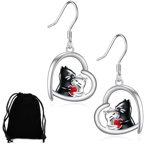 KUMSODE Katzen Ohrringe Ohrringe Silber 925 Hängend Halloween Ohrringe Damen Ohrringe Schmuck Geschenke für Mädchen Mutter Tochter Schwester Hypoallergen KUMSODE Katzen Ohrringe Ohrringe Silber 925 Hängend Halloween Ohrringe Damen Ohrringe Schmuck Geschenke für Mädchen Mutter Tochter Schwester Hypoallergen von KUMSODE