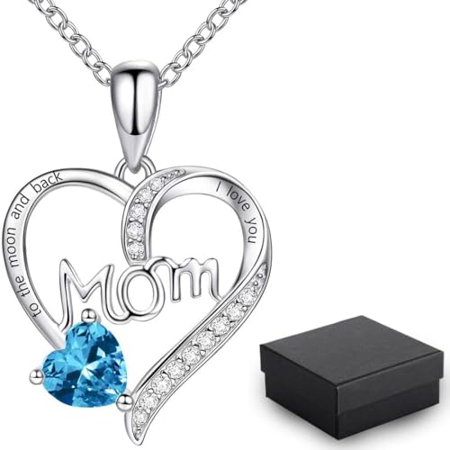 KUMSODE Mutter-Halskette Muttertagsgeschenk Halskette das beste Geschenk für Mutters Geburtstag Herz Diamant Anhänger Halskette für Mamas Geschenk für Mütter von KUMSODE