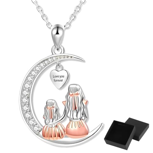 KUMSODE Mutter und Tochter Halskette, Hochwertiger rostfreier Stahl Herz Anhänger Kette Schmuck, Weihnachten Geburtstag Geschenke für Mutter Tochter, Muttertag Kette von KUMSODE