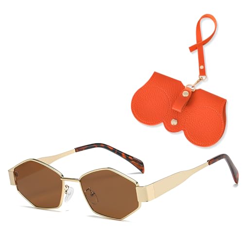 KUMSODE Retro Sonnenbrille Damen Herren Oval Metal Trendy Classic UV400 Schutz Sonnenbrillen von KUMSODE