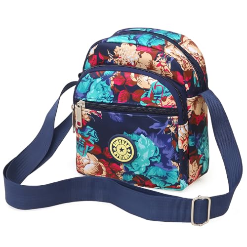 KUMSODE Umhängetasche Damen Klein, Crossbody Bag, Nylon Handy Mini-Tasche Kleine Schultertasche Multifunktionale Handytasche, Handytasche zum Umhängen von KUMSODE