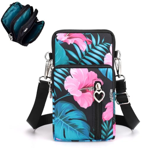 KUMSODE Umhängetasche Damen Klein, Crossbody Tasche für Damen, Nylon Handy Mini-Tasche Kleine Schultertasche Multifunktionale Handytasche, Handytasche zum Umhängen Damen von KUMSODE