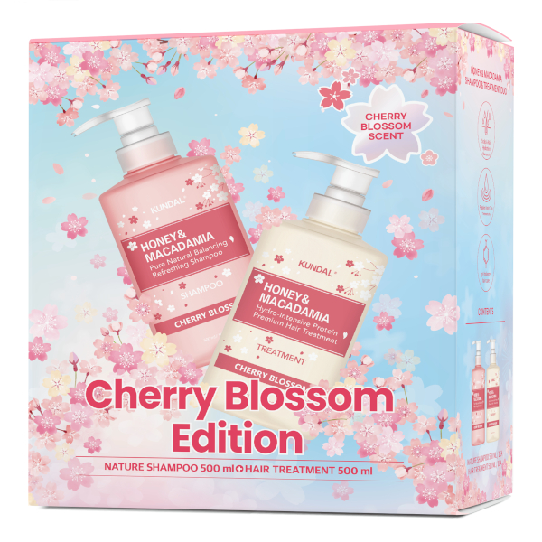 KUNDAL - Honey & Macadamia Set - Shampoo & Treatment - 500ml+500ml - Cherry Blossom von KUNDAL