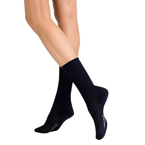 HUDSON Damen Socken Relax Fine Rollrand Marine 0335 35/38 von Hudson