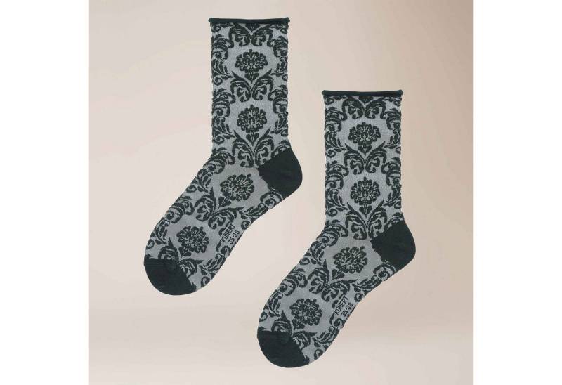 KUNERT Basicsocken Floral Citynight (1-Paar) Söckchen mit Ornamenten und Rollrand von KUNERT