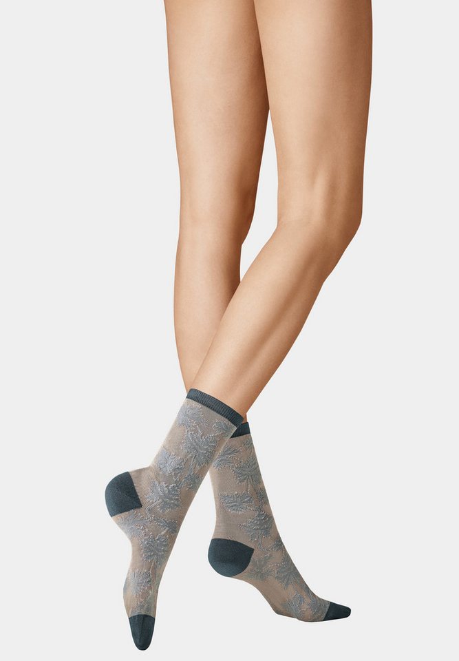 KUNERT Basicsocken Leaves (1-Paar) Kurzsocken mit Blätter-Musterung von KUNERT