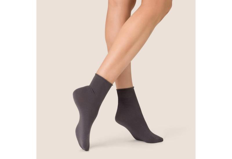 KUNERT Basicsocken Sensual Cotton (1-Paar) Samtige Söckchen mit Rollrand von KUNERT