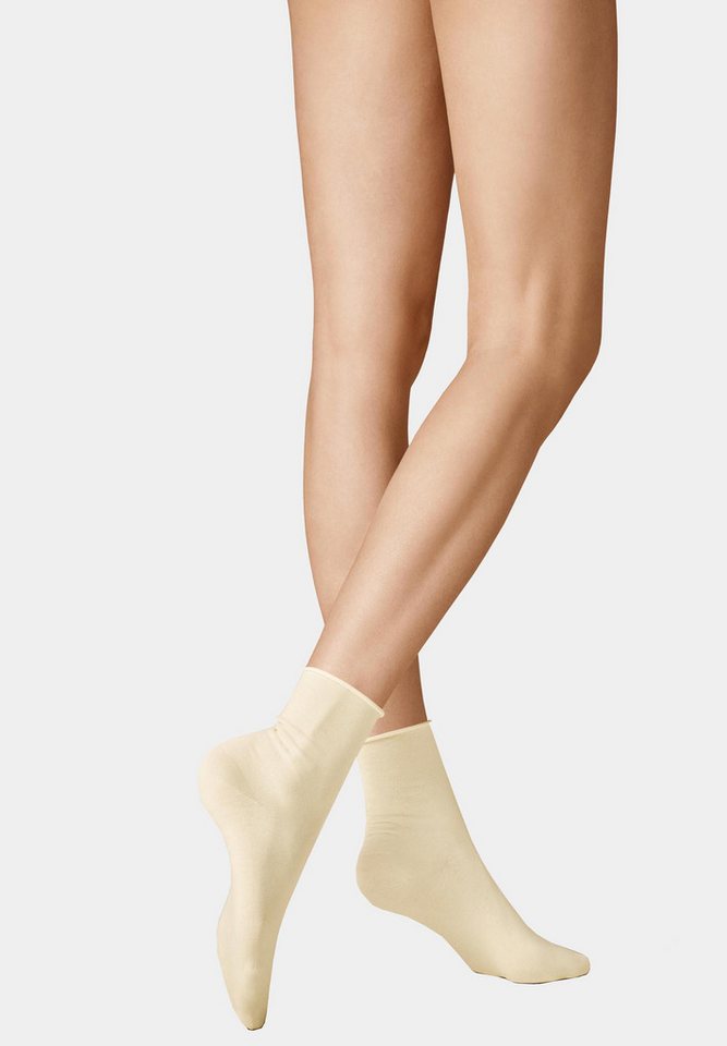 KUNERT Basicsocken Sensual Cotton (1-Paar) Samtige Söckchen mit Rollrand von KUNERT