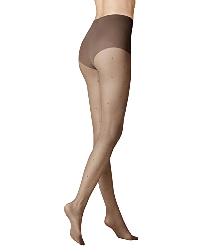 KUNERT Damen Strumpfhose Classic Dots gepunktet 20 DEN Deep-taupe 6770 38/40 von KUNERT