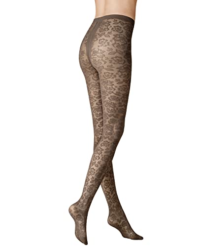 KUNERT Damen Strumpfhose Floral Fashion 50 DEN Deep-taupe 6770 38/40 von KUNERT