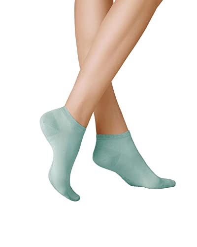 KUNERT Damen Sneaker Socken Finest Cotton hautsympatisch Light-sky 6740 39/42 von KUNERT