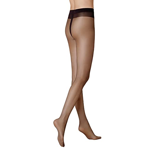 KUNERT Damen Strumpfhose Moonlight 15 transparent schimmernd 15 DEN Black 0500 44/46 von KUNERT