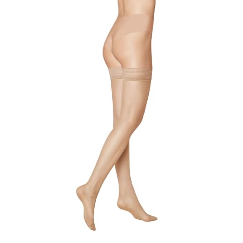 KUNERT Damen Halterlose Strümpfe Beauty 7 rutschfest 7 DEN Teint 3520 38-40 von KUNERT