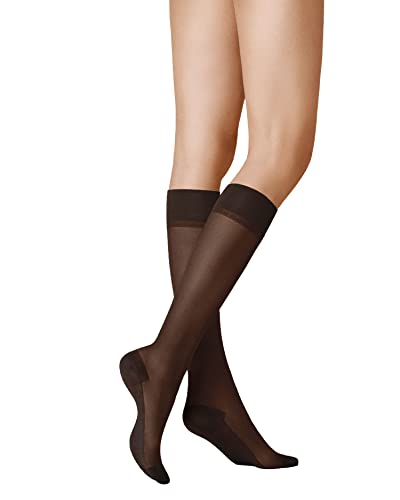 KUNERT Damen Kniestrümpfe Cotton Sole 20 hautsympatisch 20 DEN Black 0500 35/38 von KUNERT