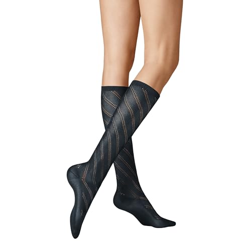 KUNERT Damen Kniestrümpfe Diagonal Crochet Fashion Alpsee 1545 39-42 von KUNERT