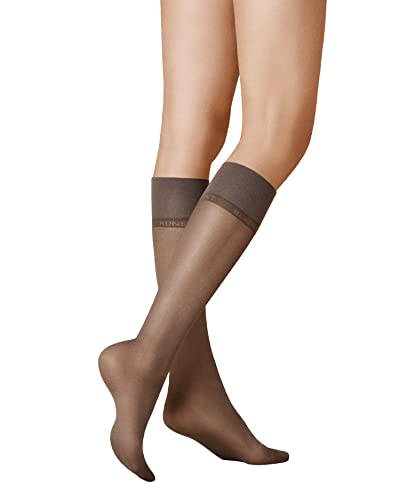 KUNERT Damen Kniestrümpfe Satin Look 20 transparenter Glanz 20 DEN Graphit 0420 35-38 von KUNERT