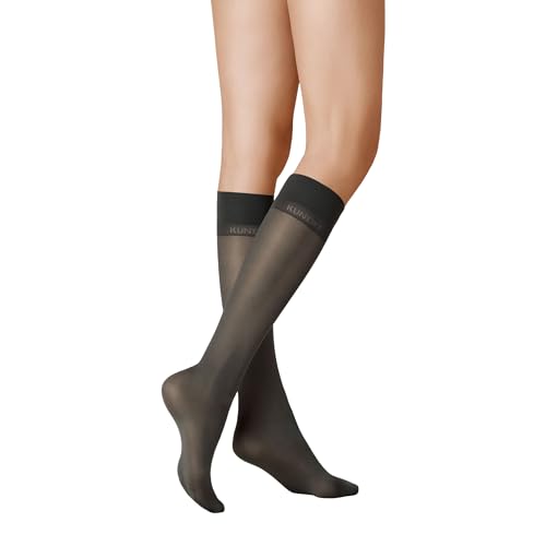 KUNERT Damen Kniestrümpfe Satin Look 40 weicher Bund 40 DEN Graphit 0420 35-38 von KUNERT