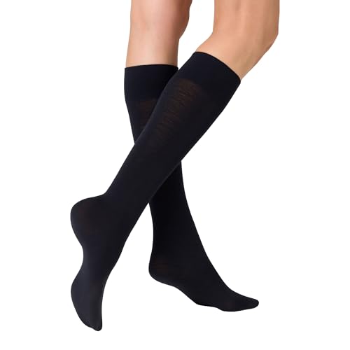 KUNERT Damen Kniestrümpfe Sensual Merino atmungsaktiv 150 DEN Marine 0360 39-42 von KUNERT