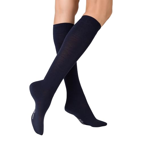 KUNERT Damen Kniestrümpfe Soft Wool Cotton weich Marine 0360 35-38 von KUNERT