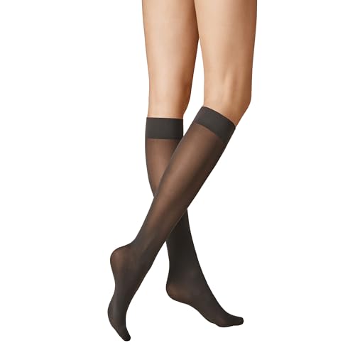 KUNERT Damen Kniestrümpfe Velvet 40 druckfreier Bund 40 DEN Anthrazit 0980 39-42 von KUNERT