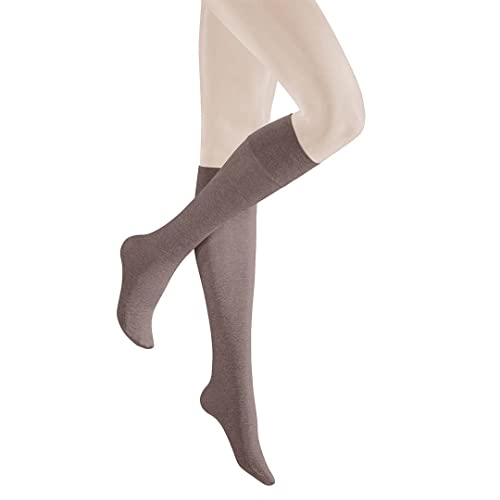 KUNERT Damen Kniestrümpfe Velvet Melange druckfreier Bund Taupe 2610 39/42 von KUNERT