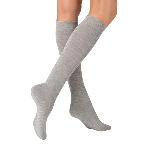 KUNERT Damen Kniestrümpfe Wool Care wärmend Lichtgrau 0170 39-42 von KUNERT