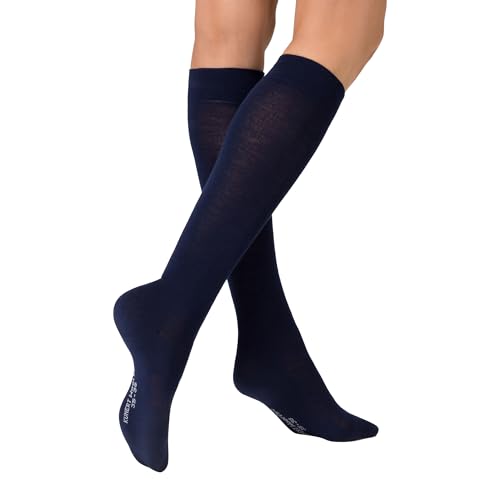 KUNERT Damen Kniestrümpfe Wool Care wärmend Marine 0360 39-42 von KUNERT