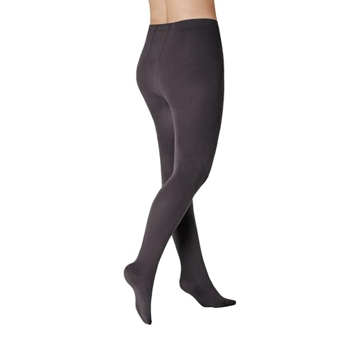 KUNERT Damen Strumpfhose Sensual Cotton Curvy Komfortgröße 130 DEN Carbon 3420 47/49 von KUNERT