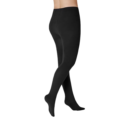 KUNERT Damen Strumpfhose Sensual Cotton Curvy Komfortgröße 130 DEN Black 0070 45/47 von KUNERT