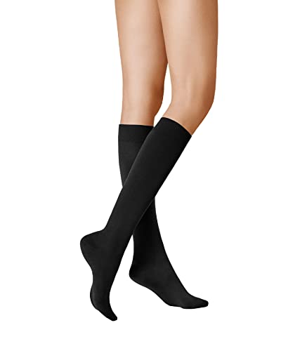 KUNERT Damen Kniestrümpfe Sensual Cotton Komfortbund 130 DEN Black 0070 35/38 von KUNERT