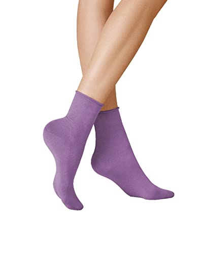 KUNERT Damen Socken Sensual Cotton Rollrand 130 DEN Rich-lilac 6780 35/38 von KUNERT