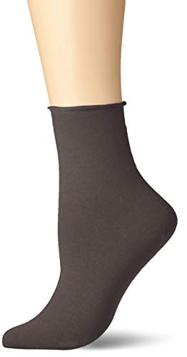 KUNERT Damen Socken Sensual Cotton Rollrand 130 DEN Carbon 3420 39/42 von KUNERT