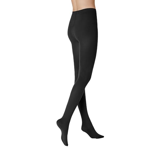 KUNERT Damen Strumpfhose Sensual Cotton wärmend 130 DEN Black 0070 42/44 von KUNERT