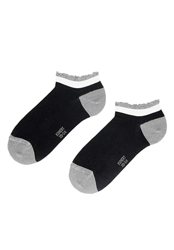 KUNERT Damen Sneaker Socken Elegant Romance Black 0070 39-42 von KUNERT