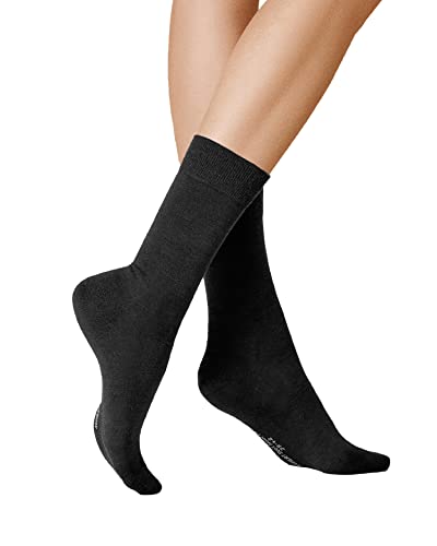 KUNERT Damen Socken Soft Wool Cotton druckfreier Bund Black 0070 35/38 von KUNERT