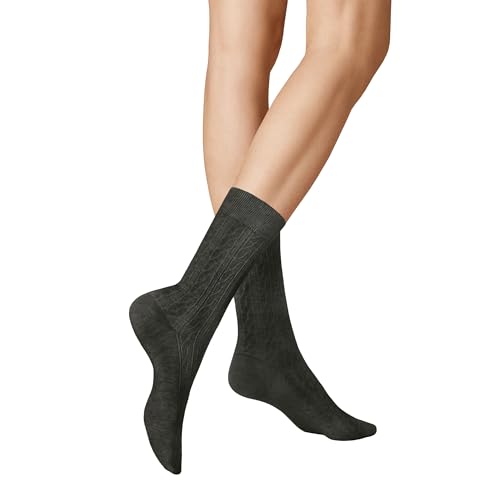 KUNERT Damen Socken Winter Dreams - Plait weich Anthrazitmel 4050 39/42 von KUNERT