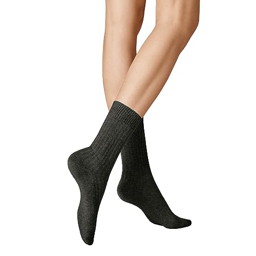 KUNERT Damen Socken Winter Dreams - Rib weich Anthrazitmel 4050 39/42 von KUNERT