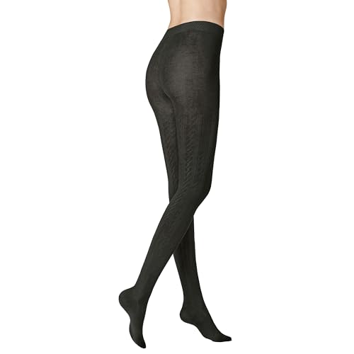 KUNERT Damen Strumpfhosen Winter Dreams - Plait wärmend Anthrazitmel 4050 44-46 von KUNERT
