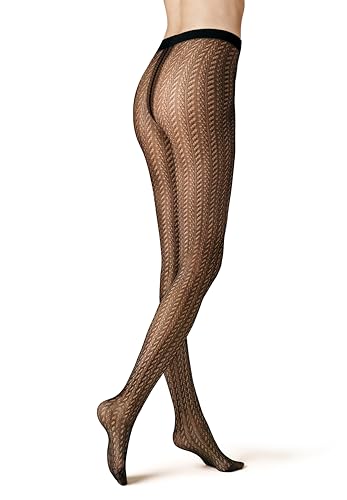 KUNERT Damen Strumpfhosen Fine Ajour 20 den appearance Black 0500 42-44 von KUNERT