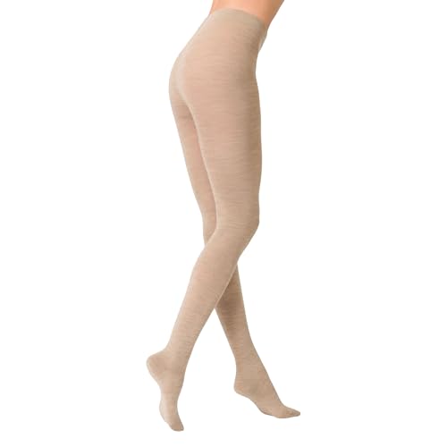 KUNERT Damen Strumpfhosen Soft Wool Cotton wärmend Beige-mel. 8320 38-40 von KUNERT