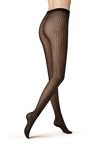 KUNERT Damen Winter Checks Fashion Strumpfhose, Black, 38-42 von KUNERT