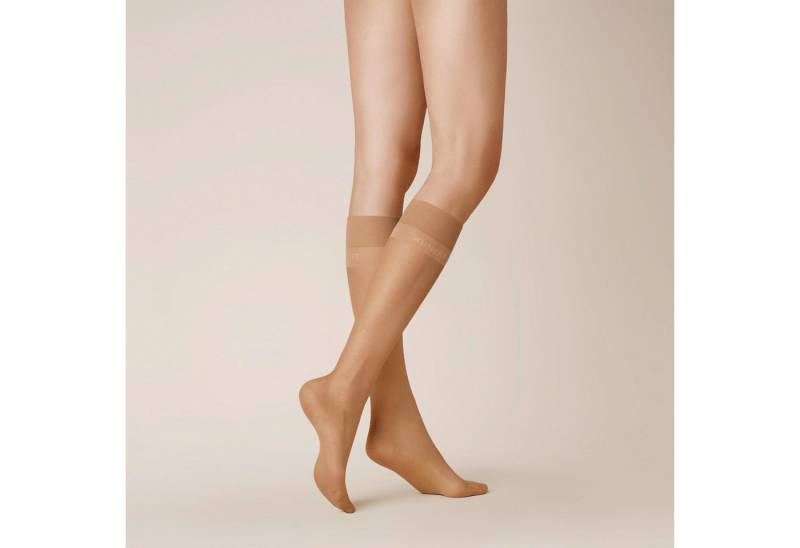 KUNERT Feinkniestrümpfe Mystique 20 (1-Paar) Edle Kniestrümpfe in pudrig, matter Optik von KUNERT